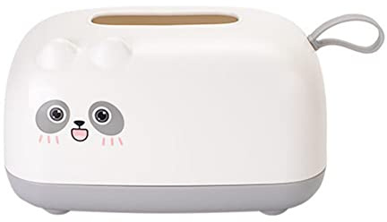 Uposao Kosmetiktücherbox,Papierhandtuch Box,Cartoon Tissue Container Taschentücher Box Taschentuchspender Taschentuchbox Kunststoff Taschentuchbox für Auto,Badezimmer,Schlafzimmer,Büro,Katze weiße