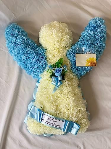 Silky Bouquets Floral Angel Artificial Silk Funeral Flower Tribute Baby Wreath Son Daughter Memorial