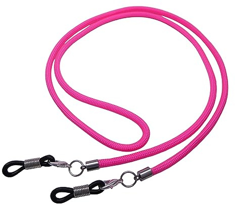 Hawhy Handgemachtes Brillenband aus Paracord für Lesebrillen und Sonnenbrillen, Neon Pink - Inkl. 4 Ersatz Brillenschlaufen