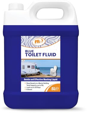 Filo Blue Toilet Fluid 5L – Eco friendly Waste Holding Tank Cleaner for Caravan, Motorhomes, Campervans - Odour Control - Chemical Liquid for Camping/Portable Toilets.