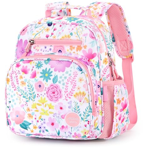 mibasies Toddler Backpack for Girls 2-4: Preschool Kindergarten Backpack - Cute Kids Backpacks for Girls - Flower Pink
