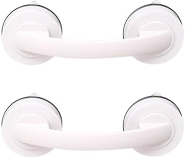FEEIMOL 2 Stück Duschgriff Saugnapf Kunststoff Badewannengriff Haltegriff Dusche Ohne Bohren Aufstehhilfe Extra Griffstange Kinder Senioren Rutschfest Handgriff Mobiler Wannengriff 19.4 cm