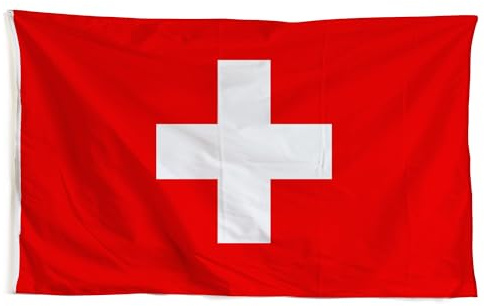 TrendandStylez Schweiz Flagge, 90x150 cm, Schweiz Fahne mit Ösen für Fahnenmast, wetterfest
