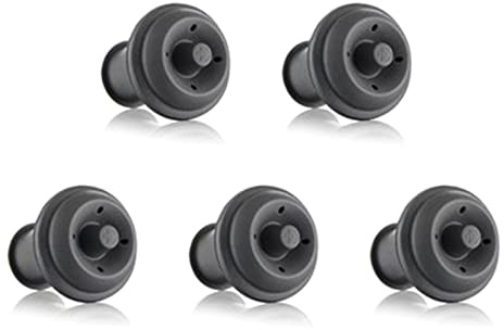 5 Pcs Wine & Beverage Bottle Stoppers Silicone Sealed Wine Saver Reusable Wine Corks Plug for Gift Saver Stoppers with Strong Suction
