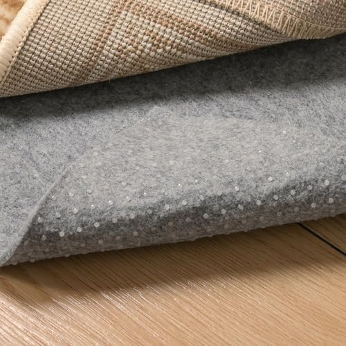 QJHOMO Non Slip Rug Pad 8x10 Feet Carpet Padding, Under Rug Padding Cushioned for Hardwood Floors, Thick Felt Cushion Carpet Pads for Area Rugs Non Skid Backing Runner Rug Mat