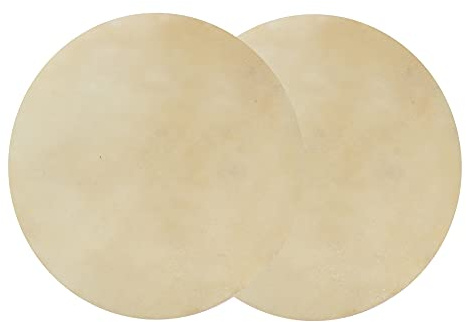 Ausla 2 Ziegenfell Trommelfelle, 9, beige, für Bongos | Ersatzfelle für Schlaginstrumente, natürliches Material, für afrikanische Trommeln