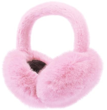 CHUANGLI Foldable Ear Muffs for Women Cold Weather Fluffy Earmuffs Winter Warm Headband Cute Slouchy Ear Warmers