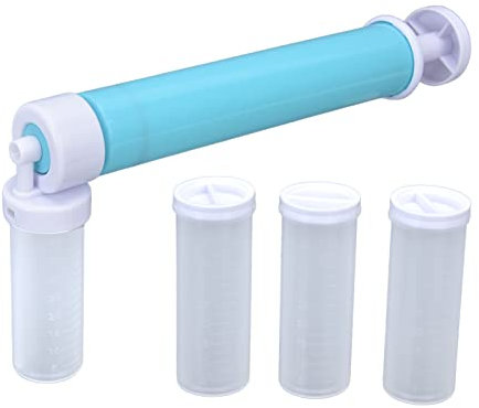 Manual Airbrush for Cake Decorating, Cake Airbrush Decorating Kit Baking Cake Airbrush Pump Coloring Spray Guns with 4 PCS Tube, Cake Airbrush Kit for Cupcakes Cookies and Desserts (Blue)