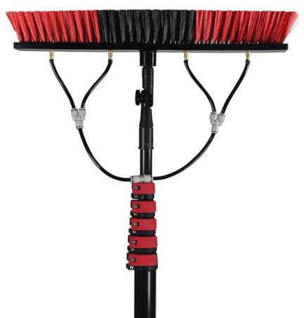 Wash Spazzolone Kit con Testina Estesa da 55 cm, Adatto per La Pulizia di Finestre Alte, Pulizia Dei Pannelli Solari Fotovoltaici e Pulizia di Finestre di Auto, Camion, Roulotte,3.6m(12ft)