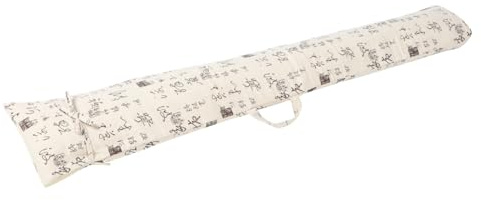Guzheng Tasche aus Baumwolle Leinen, Dicke Tragetasche mit Schultergurt | Weiß, Portable Ausführung für Chinesische Guqin, Komfortabler Griffriemen, Aufbewahrungstasche