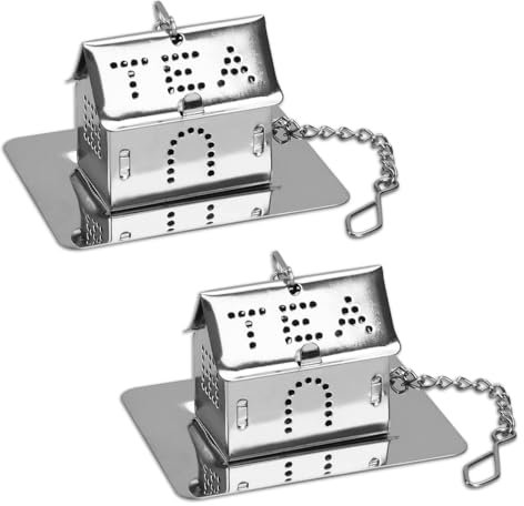 Tea Ball Edelstahl Teesieb 2er Set - Manor Form Teekugeln mit Tropfschale, 304 Edelstahl Feines Netz für Loseblätter-Tee, Kräutertee & Gewürze Ideal für Tasse/Teekanne (Silber)