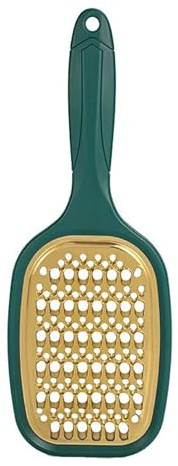 Mumusuki Cheese Grater Handheld, Flat Coarse Stainless Steel Graters Food Grater Multi Purpose Stainless Steel Vegetable Shredder for Potato Carrot Home Kitchen (Green Handle)