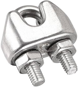 TOP-VIGOR 8Pcs M2 Wire Rope Clip Clamp, 304 Stainless Steel Cable Clamps U Bolt Saddle Fastener for 2mm Wire Rope for Rigging Rope and tension cable Garden Tension Wire Ropes