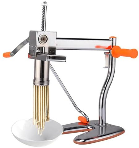 Macchina Per La Pasta Manuale In Acciaio Inox, Macchina Per La Pasta a Mano Con 7 Stampi, Testa Di Taglio Staccabile E Facile Da Pulire, Base Stabile E Antiscivolo, Lunga Durata, Per Ristorante