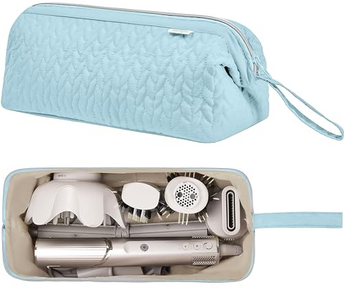 KarSyon Estuche Shark Flex Style para Dyson Airwrap secador y Cepillo Revlon Maletín de Viaje para Herramientas de Cabello Estuche de Transporte Organizador Plano para Plancha de Pelo Rizado, Azul
