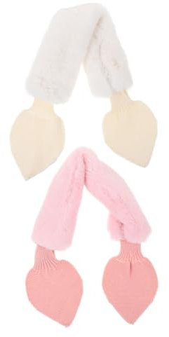 Holibanna 2stücke Junge Mädchen Winterschals Aus Weichem Plüsch Warme Kinderschals in Beige Und Rosa Kindgerecht Hautfreundlich Für Outdoor-winterbekleidung Und Alltag