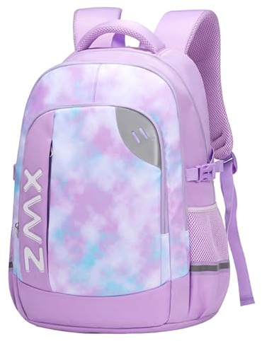 Amythe Mochila Escolar Adolescente Chica 46L, Grand Mochila Colegio Niña Impermeable e Ligera para Juveniles Chica, Morado