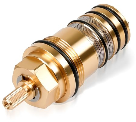 94282000 Thermostatic Cartridge Brass Version, 3/4 Compatible with Hansgrohe Ecostat Showers, Fits Two-Hole & Three-Hole Thermostatic Tub Fillers, Replacement for Plastic Model
