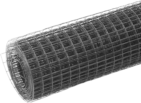 Clôture métallique en acier avec revêtement en PVC - 25 x 1,5 m - Gris - Clôture de jardin stable pour brise-vue et sécurité des animaux domestiques - Résistante aux intempéries et durable