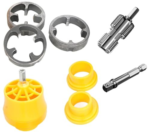 Uqezagpa Electric Drill Compatible PVC Pipe Threader Kits Electric Drill PVC Thread Maker Tool Pipe Threader for Electric