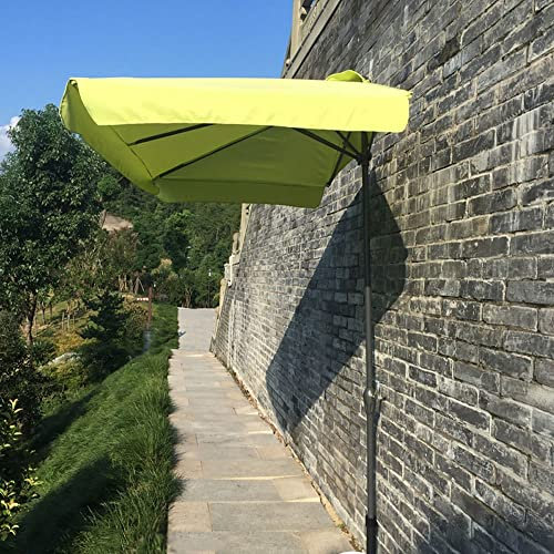 DLAZUM Parasol Mural Demi-carré pour Jardin, terrasse, Porche, Table d'extérieur, Parasol ventilé, Parasol de Plage, Gris/7,5 x 4,3 Pieds