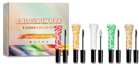 Teegxddy Coloration Temporaire Pour Cheveux Set,Craie Pour Cheveux,Lavable,Pour Noël,Halloween,Carnaval,Cosplay