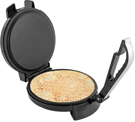 RjcdOPL Pancake Maker 1200W, 23cm Non-stick Electric Flat Bread Pan, Double-sided Heating, Adjustable Temperature, Removable Handle, For Home & Breakfast Shops, Crepes & Omelettes