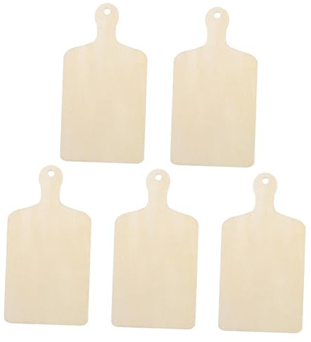 Hemobllo Set 6 Pezzi Piccoli Taglieri in Legno di Pioppo per DIY da Decorare, Sicuri per Pane e Formaggio, Design Elegante, per Laboratori di Artigianato