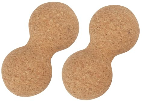 SOPOTUTU 2 Pièces Balle de Massage Liège Balle Arachide Ergonomique pour Fascia Massage Manuel Fitness Yoga Précis des Muscles et Récupération Profonde