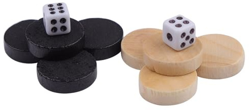 ANGGGREK 32 Stück Holz Dame Spiel Tragbares Klassisches Brettspiel für Alle Altersgruppen mit Strategischem Denken und Stapelbaren Holzsteinen