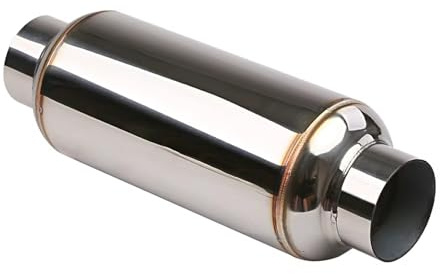 Garganta Tubo Escape Silenciador De Escape Universal De 2,5/3, Resonador De Acero Inoxidable De 12 De Longitud Y Sonido Potente(3 inch Outlet)