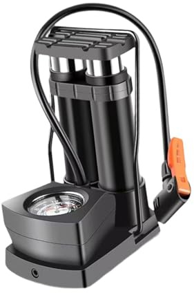 LIXSAZSE Fußpumpe für Fahrradreifen, tragbar, Doppelzylinder, hoher Druck, schnelles Aufpumpen, präzises Manometer