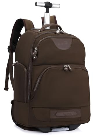 A1 FASHION GOODS Sac à dos roulant avec roues, sac de voyage pour ordinateur portable avec plusieurs compartiments, bretelles rembourrées, pour randonnée, camping, voyage d'affaires décontracté