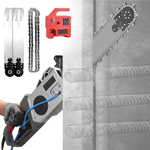 Motosega Elettrica Per Calcestruzzo, Sega A Catena Diamantata Con Sistema Acqua Automatico Profondità 35cm/48cm, 6000 Giri/Min, Impugnatura Ergonomica Per Taglio Verticale Orizzontale In Sicurezza