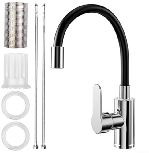 Rubinetto da cucina girevole a 360 gradi con tubo flessibile e aeratore a risparmio idrico per migliorare il flusso di lavoro della cucina e ridurre al minimo gli sprechi d'acqua