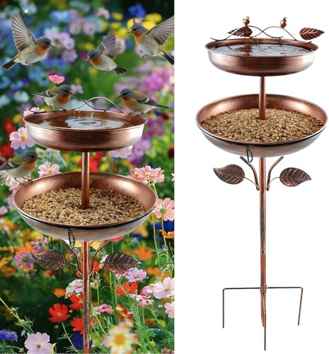 eupdd Vogeltränke Stehend: 1 Stück Vogeltränke Garten Groß Frostsicher Winterfest 120cm Metall Freistehend Mit Stabiler Basis Für Gartenhof Terrasse Balkon Wildvögel