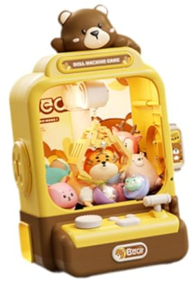 drburpily Machine de Jeu électronique à Griffes, Distributeur de Bonbons, Jouet pour Enfants 3, 4, 5, 6, 7 et 8 Ans, Vert, Brun, 20x15.7x29.6cm