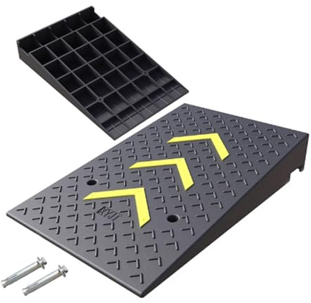 MUGVFVCSQ 5in 7in 9in 10in Rise Car Curb Ramp Heavy Duty Loading Ramp Rubber Threshold Ramp Non-Slip Driveway Curb Ramp for Wheelchair Moto Trailer Truck(50 * 80 * 19cm/20 * 31 * 7.5in)