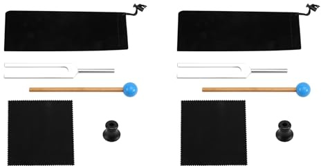 Tacdas 2X 432 Hz Stimmgabel mit Hammer, für Heilende Klangheiltherapie und Yoga, Stimmgabel Aus Aluminiumlegierung, Silberfarben