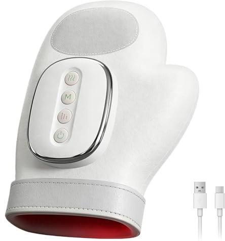 Hand Massager with Heat and Compression, Electric Hand Massage for Arthriti and Carpal Tunnel, Airbag Split Finger, 5 Intensity Levels, 3 Temp Settings, Auto Timer, Gift for Women Men Mom Dad (JA-1)