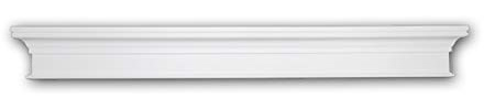 Profhome 163001 Fronton de Porte Large | 128 cm x 14,6 cm | Décoration de Linteau Classique en Polyuréthane Rigide | Ornement pour Doubles Portes et Fenêtres, Blanc Prêt à Peindre
