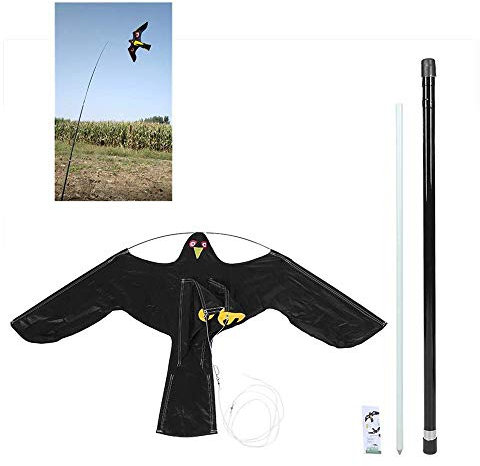 AILZNN Difensori Falco Aquilone, Repeller Dell'uccello Estensibile Aquilone Scarer Flying Hawk con Palo Telescopico da 7 M