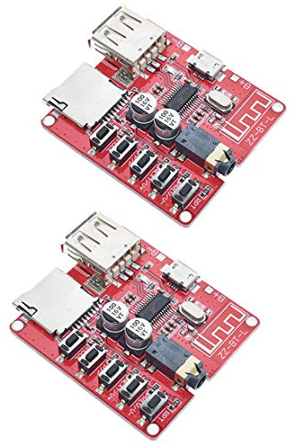 Hailege 2pcs MP3 Bluetooth Decoder Board Altavoz de coche sin pérdidas Placa de amplificador de audio Módulo receptor estéreo de circuito Bluetooth 4.1 modificado 5V