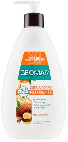 Geomar Crema Corpo Nutriente per pelli secche, con Olio di Argan, 400 ml