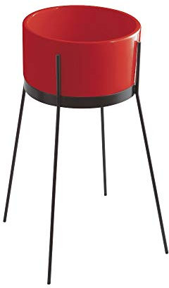 Lavabo con struttura da appoggio o freestanding Ibrido Tondo Rosso Lucido (freestanding)