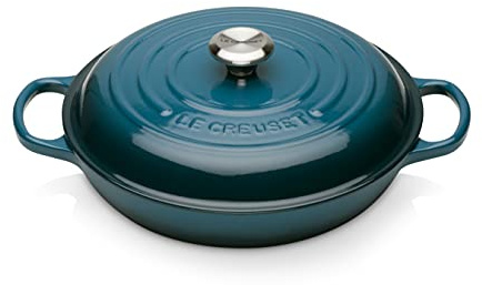 LE CREUSET Signature Sh.Casserole/braiser 26cm Deep Teal SS Knob