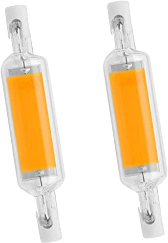 Qixivcom 78mm 10W R7S LED Bulbs Dimmable(2 Pack)- LED COB Light 100W Halogen Equivalent 78mm R7S Base J T-ype t3 120V Warm White 3000K R7S LED J78 Flood Light Landscape Lights Lamp Work Lighting