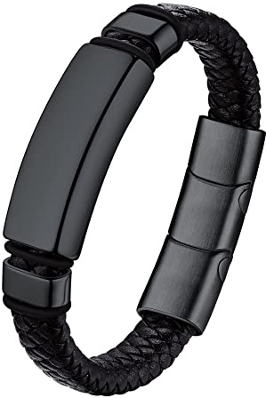Bestyle personalisiertes Lederarmband Herren mit Magnet Verschluss Leder Armschmuck Accessoire