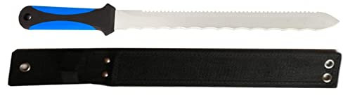 Insulation Knife with Sheath - Serrated Stainless Steel Saw for Cutting XPS & PIR Foam Board, Rockwool, Polystyrene and Loft Insulation Materials (BHSC)
