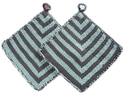 Topflappen, doppelt gestrickt sehr anschmiegsam